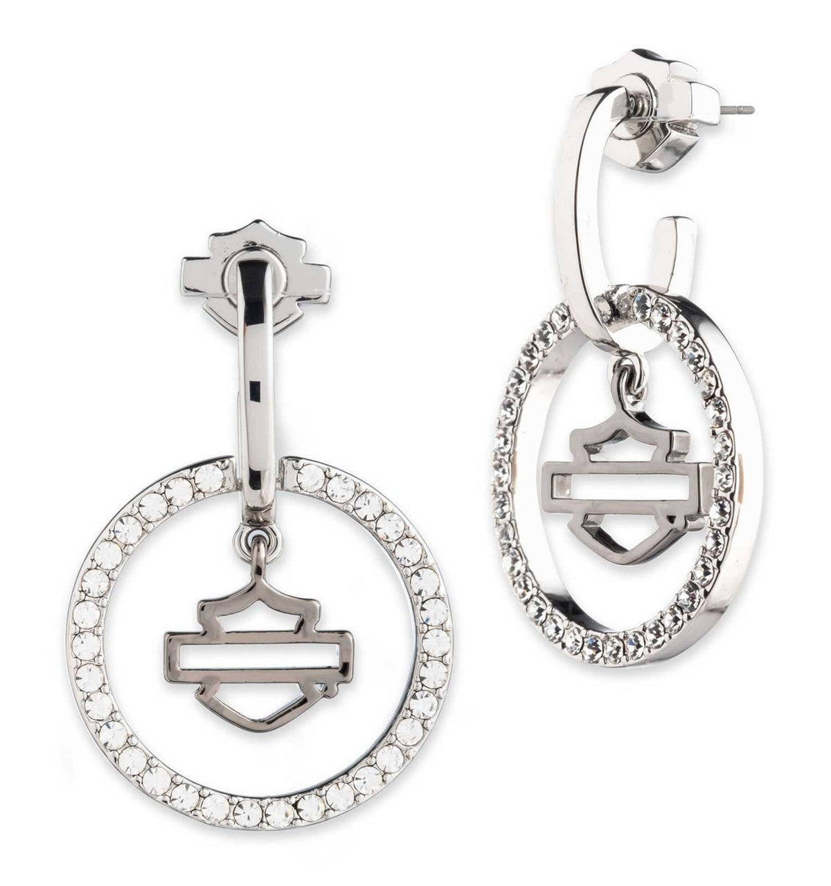 Harley-Davidson B&S Pave Orbital Earrings