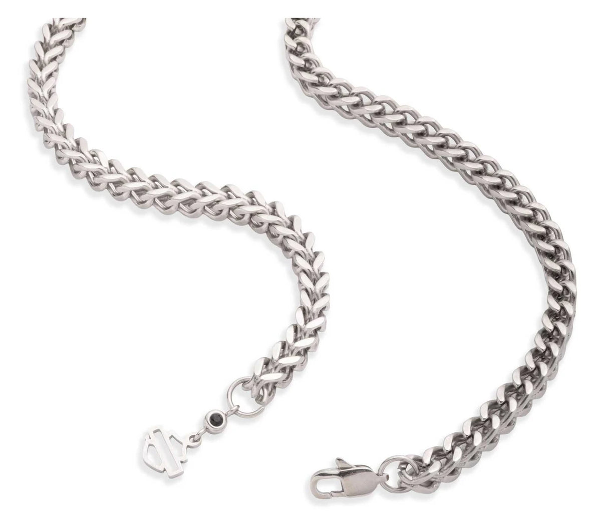 Harley-Davidson Men's Willie G Skull Oval Cable Stainless Steel Pendant Necklace