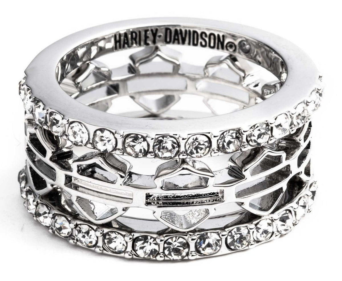 Harley-Davidson Ladies Stacked Ring Silver