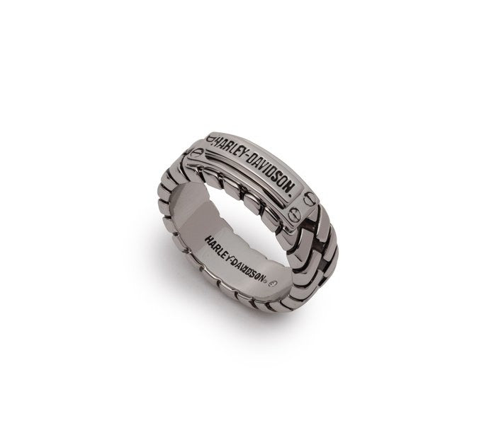 Harley-Davidson Men's Wordmark Logo Braided Ring