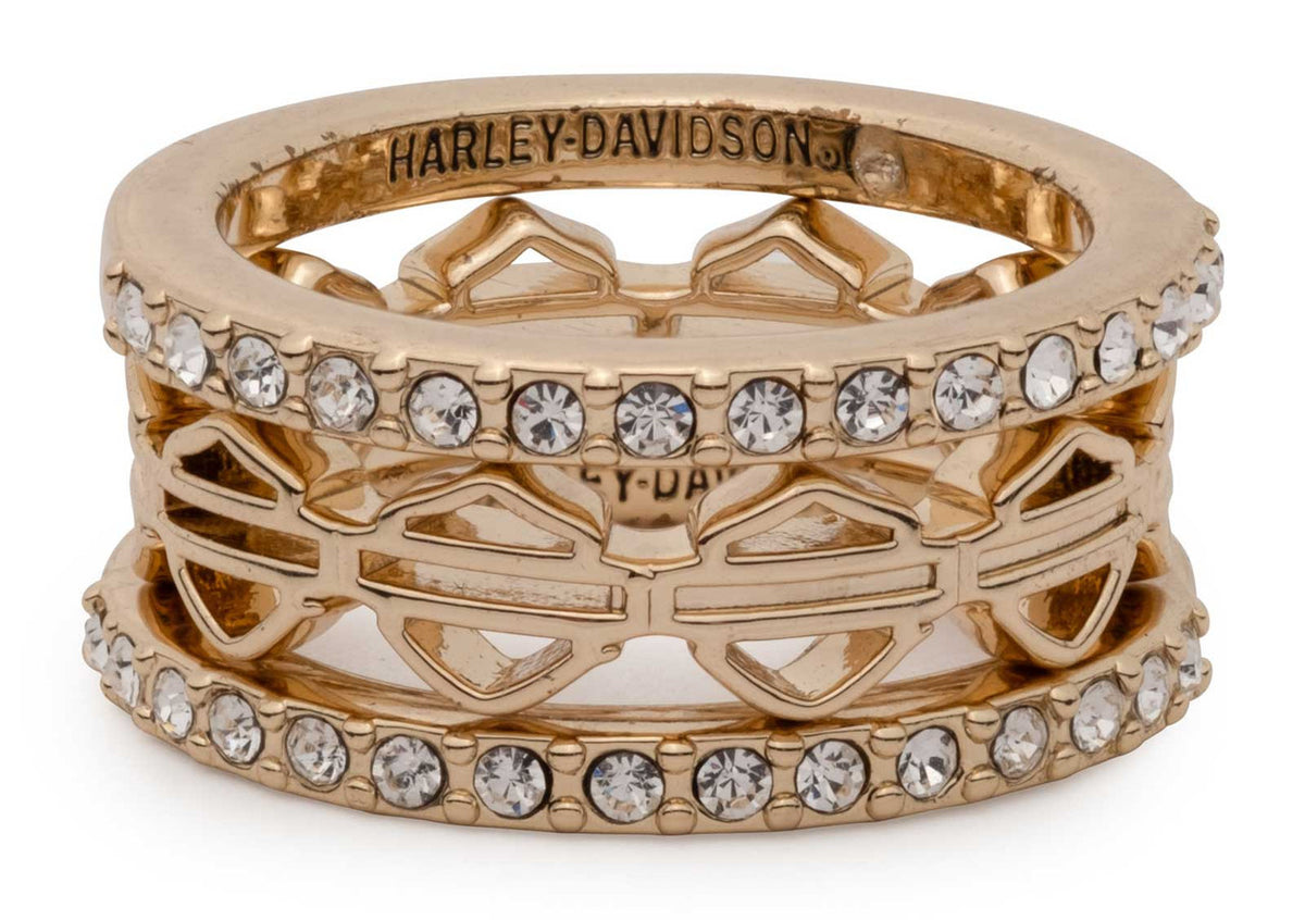 Harley-Davidson Ladies Stacked Gold Rings