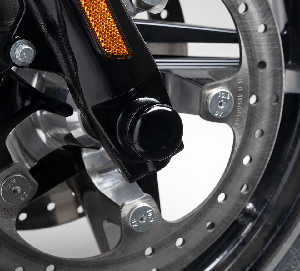 Gloss Black Front Axle Nut Covers FLH