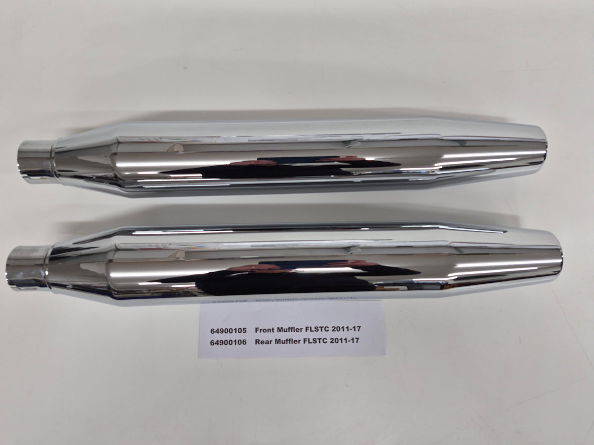 Pr Softail Staggered Dual Mufflers FXST,FLSTC 2011-17
