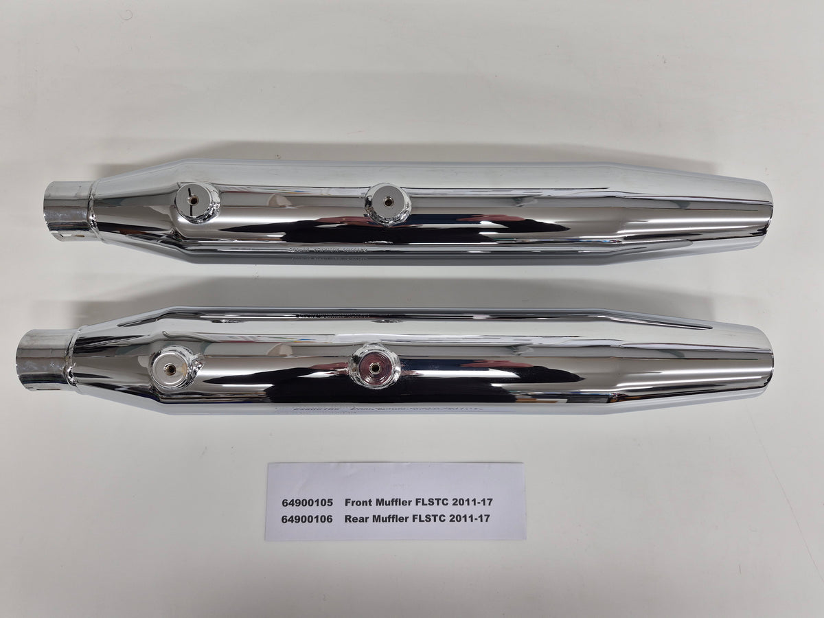Pr Softail Staggered Dual Mufflers FXST,FLSTC 2011-17