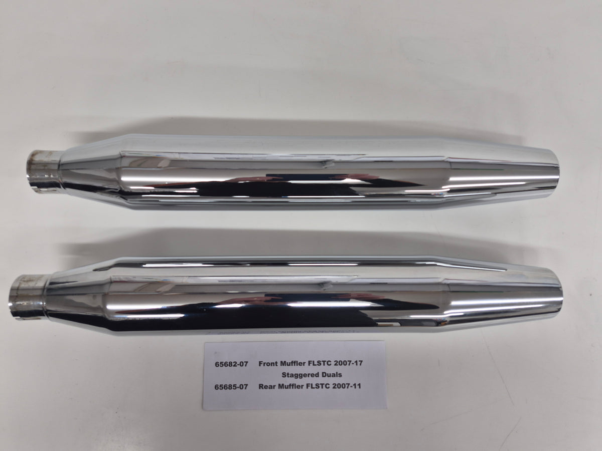 Pr Softail Staggerd Dual Mufflers FXST,FXSTC 2007-17