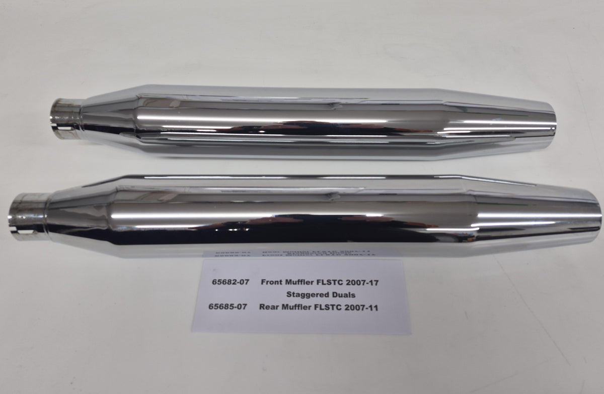 Pr Softail Staggerd Dual Mufflers FXST,FXSTC 2007-17