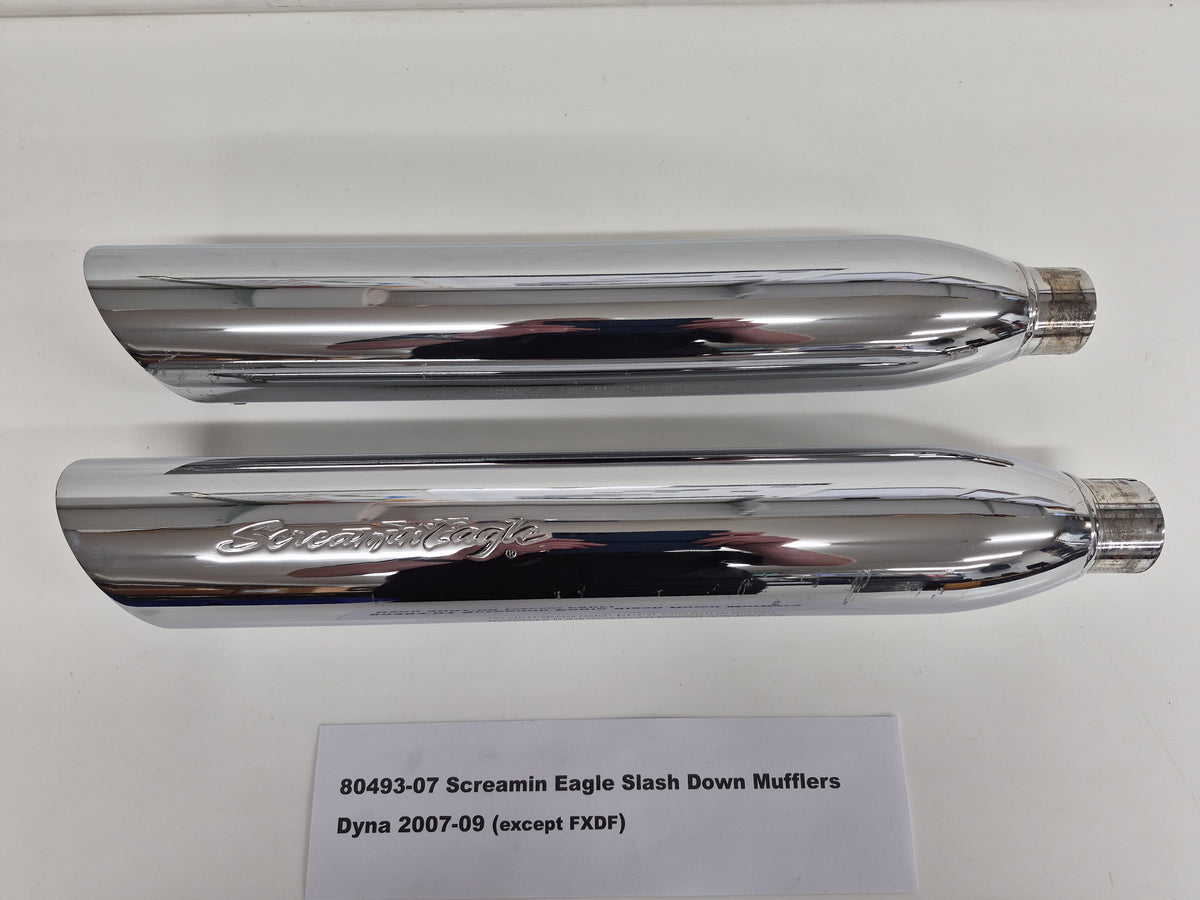 Used S.E. Slash Down Mufflers 2007-09 Dyna