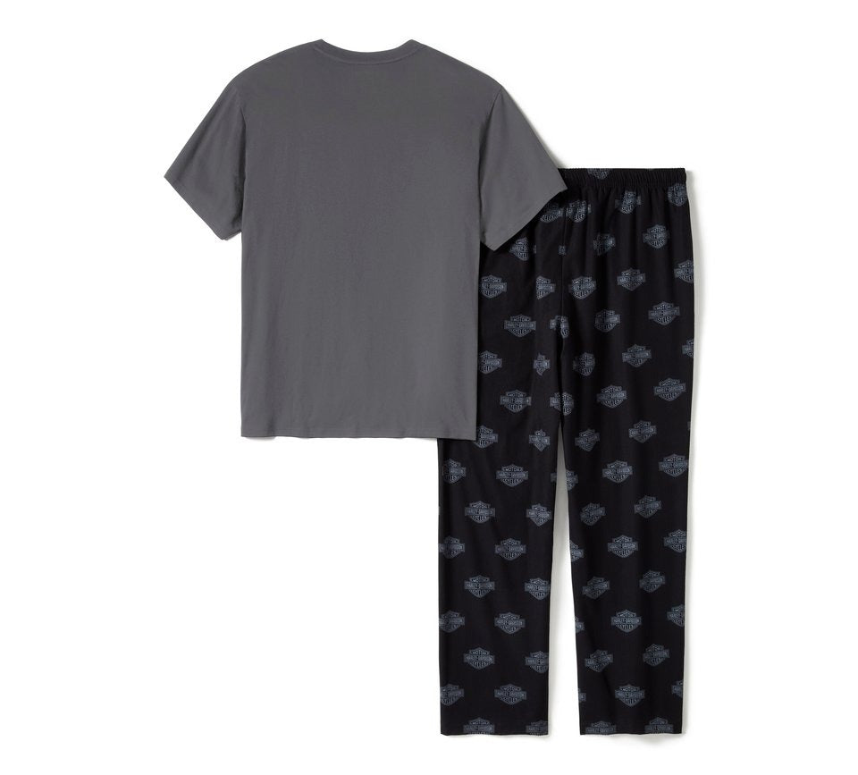 Harley-Davidson Men's Dark Heather Bar & Shield Pajama Set