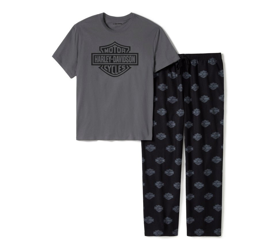 Harley-Davidson Men's Dark Heather Bar & Shield Pajama Set
