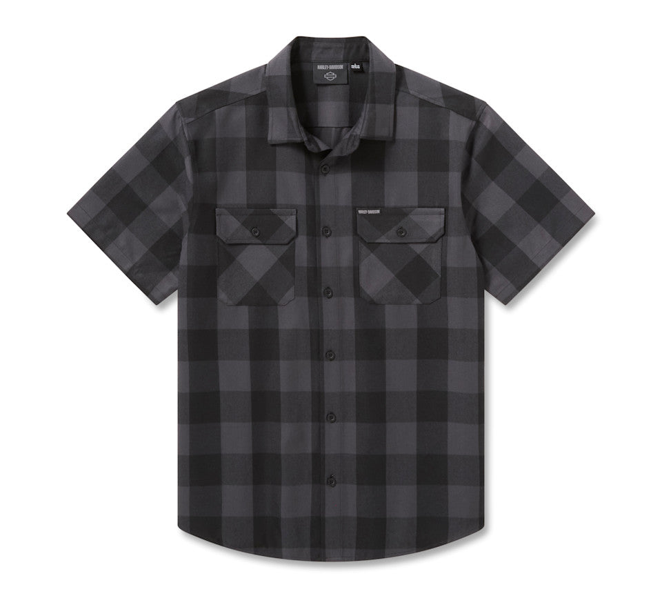 Harley-Davidson Men's Standard Short Sleeve Plaid Shirt