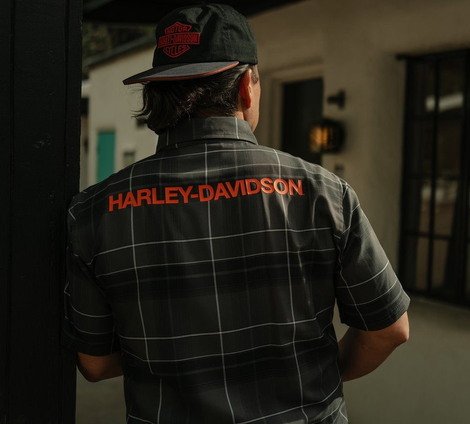 Harley-Davidson Men's H-D Tech Asphalt Black Plaid Shirt