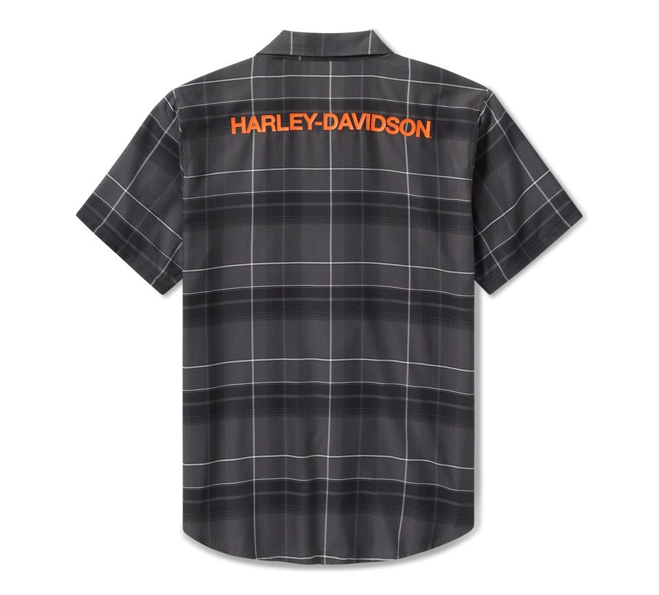 Harley-Davidson Men's H-D Tech Asphalt Black Plaid Shirt