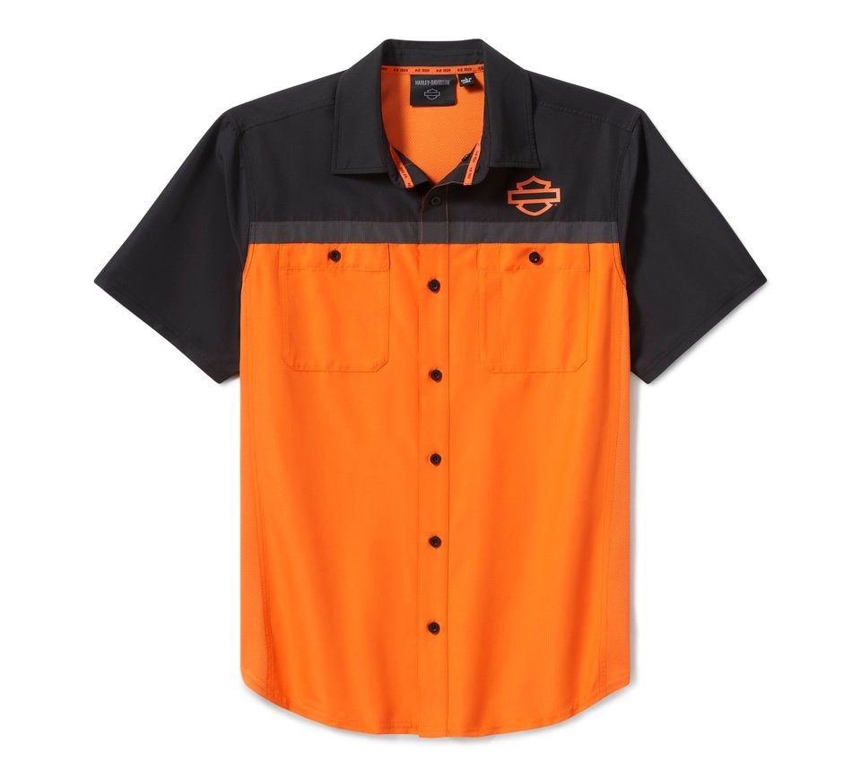 Harley-Davidson Men's H-D Tech Orange/Black Shirt