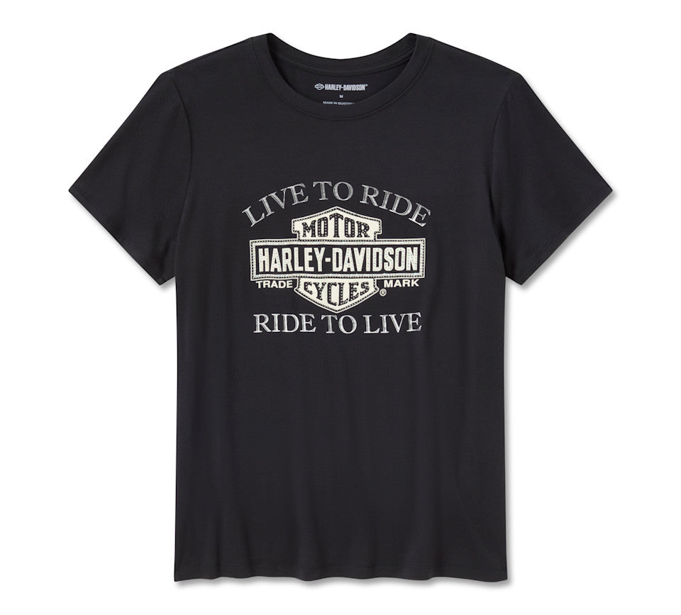 Harley-Davidson Ladies Bling "Live to Ride" Tee