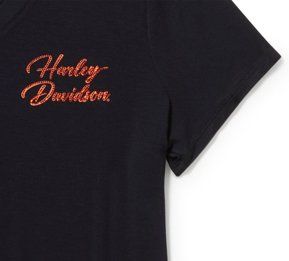 Harley-Davidson Bling V-Neck Ladies Tee