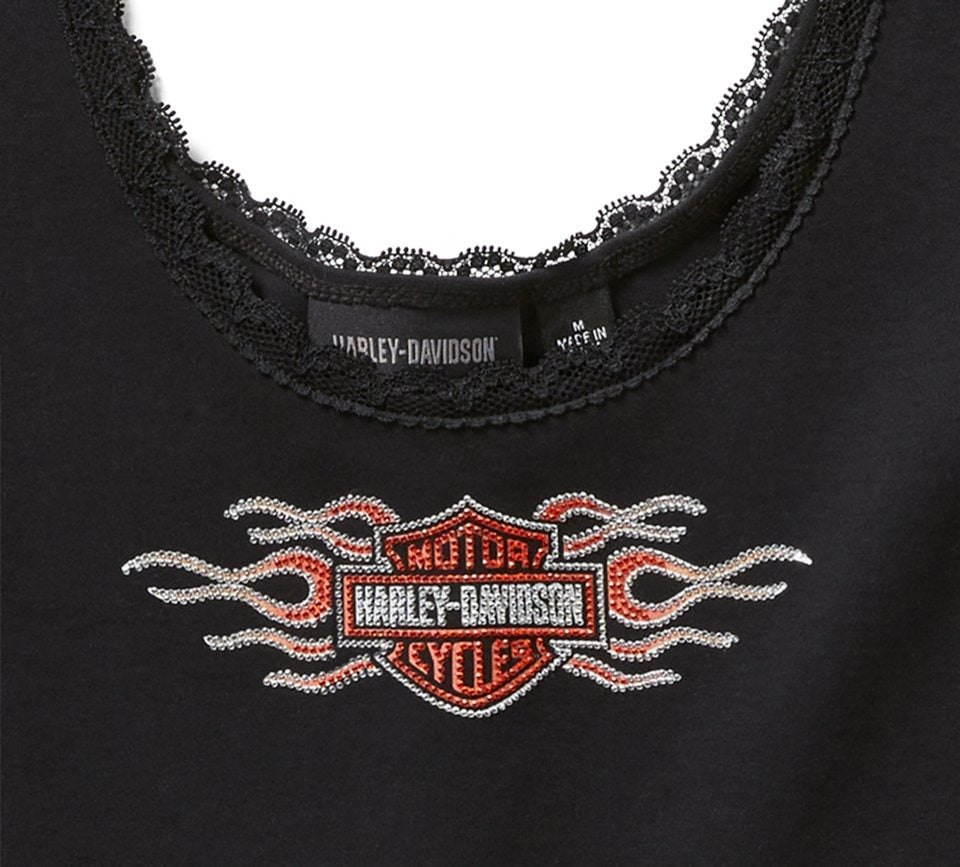 Harley-Davidson Vintage Flames Bling Ladies Tank