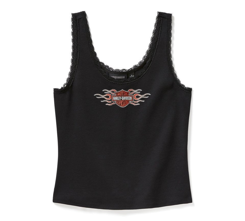 Harley-Davidson Vintage Flames Bling Ladies Tank