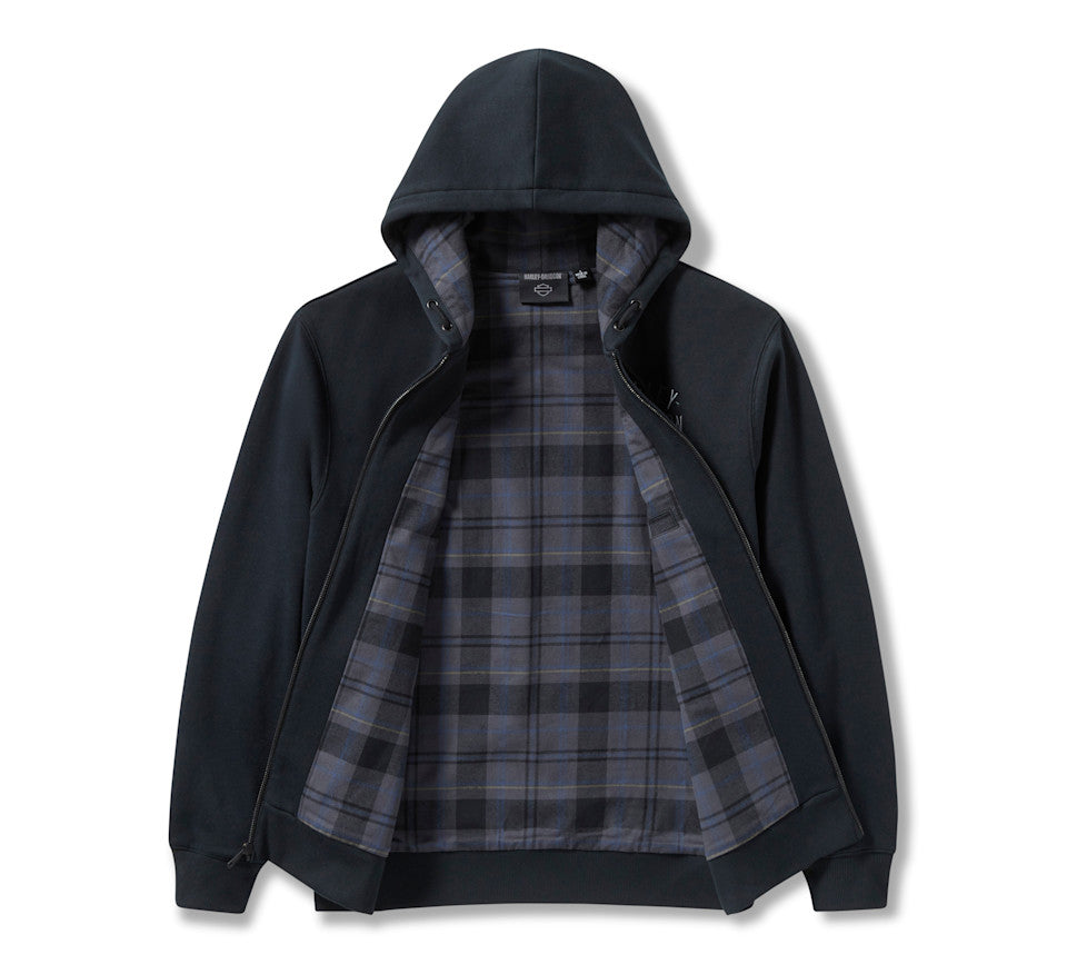 Harley-Davidson Plaid Lined Zip Hoodie