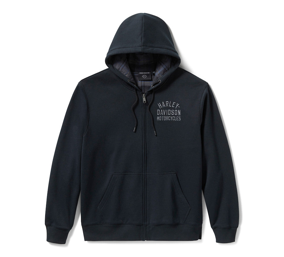 Harley-Davidson Plaid Lined Zip Hoodie