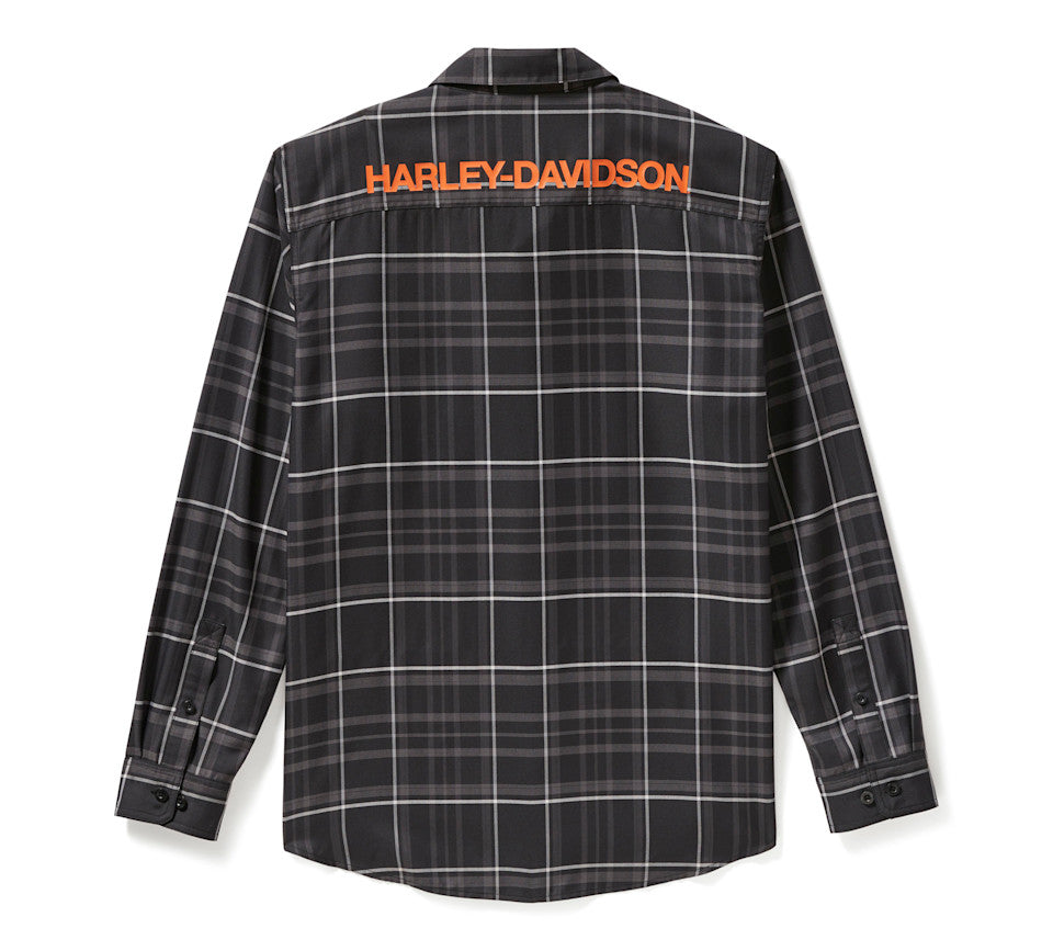 Harley-Davidson Men's TECH Coolmax Long Sleeve Plaid Shirt