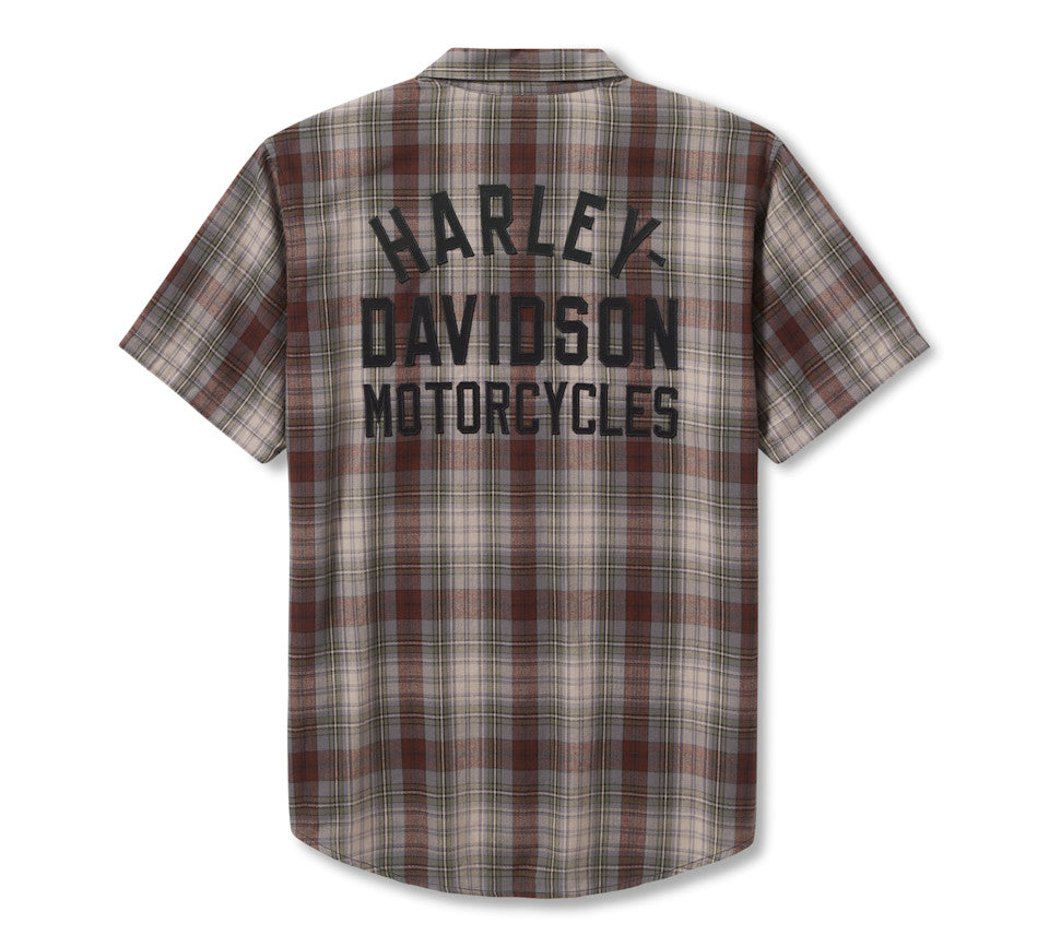 Harley--Davidson Men's Racer Font Plaid Shirt