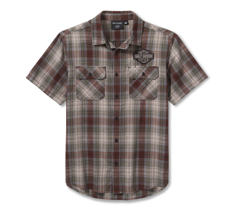 Harley--Davidson Men's Racer Font Plaid Shirt