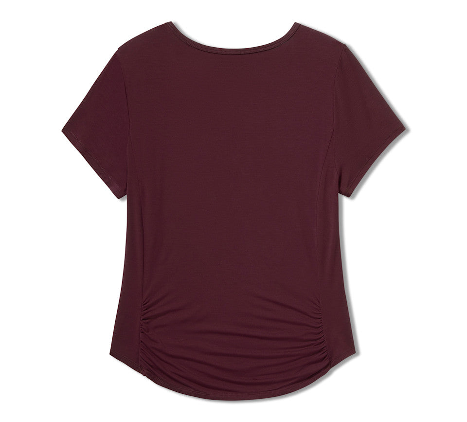 Harley-Davidson Ladies Beveled Bar & Shield Bling Top - Maroon