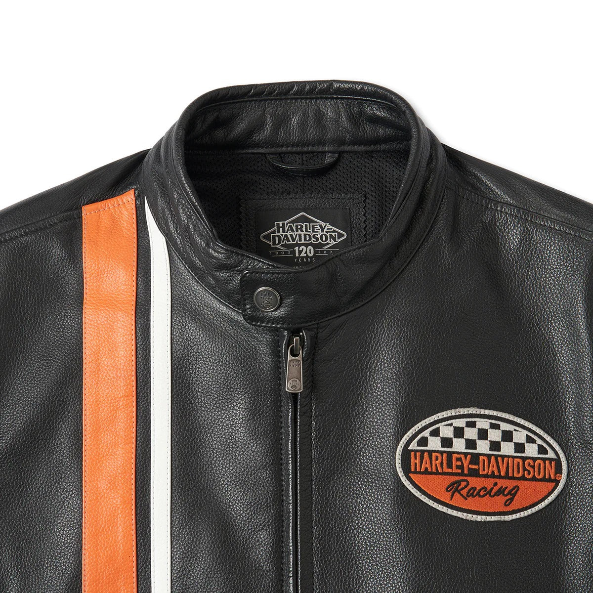 Harley-Davidson 120th Anniversary Racing Stripe Leather Jacket-Rolling Thunder Harley-Davidson