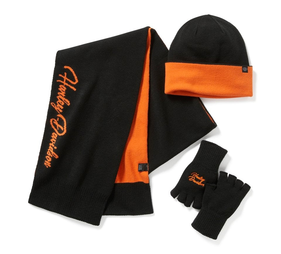 Harley-Davidson Ladies Beanie, Scarf & Glove Set