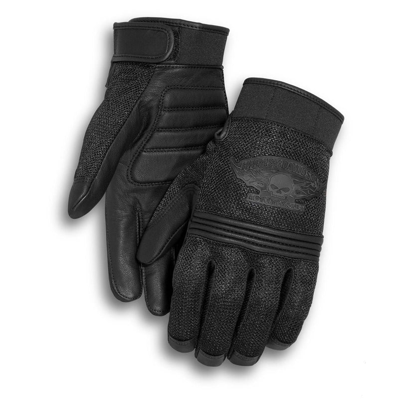 H-D Glove Winged Skull black