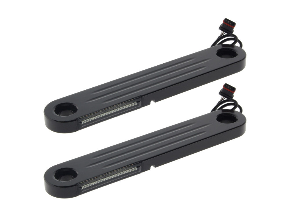 LED  Dynamic Strips. Amber Turn & White Running. BLK. FLHX 2014up.