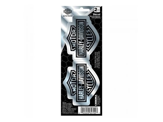 Harley-Davidson Gray Bar & Shield Chrome Decal