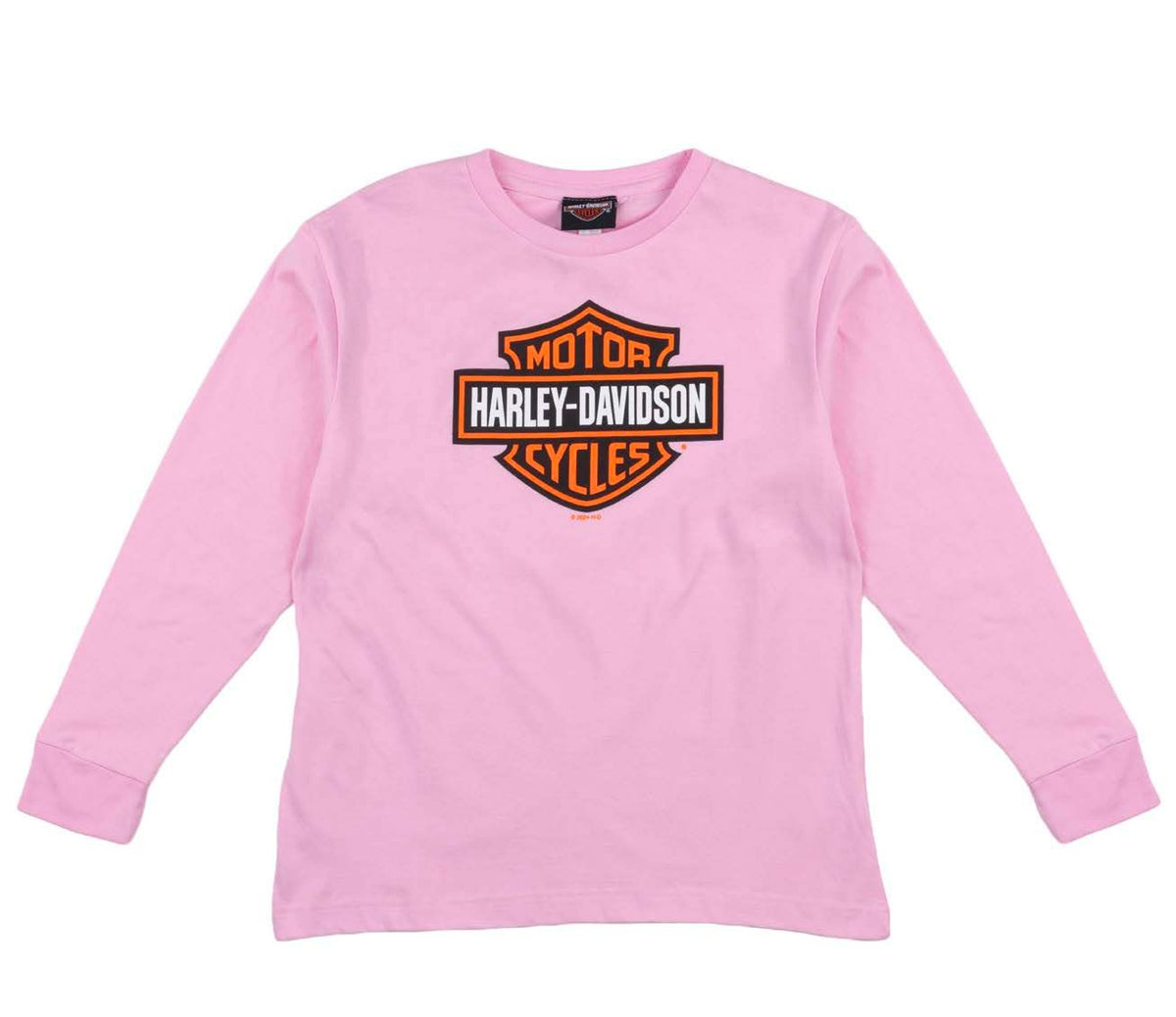 Harley-Davidson Bar & Shield Pink Girls Long Sleeve Dealer Tee