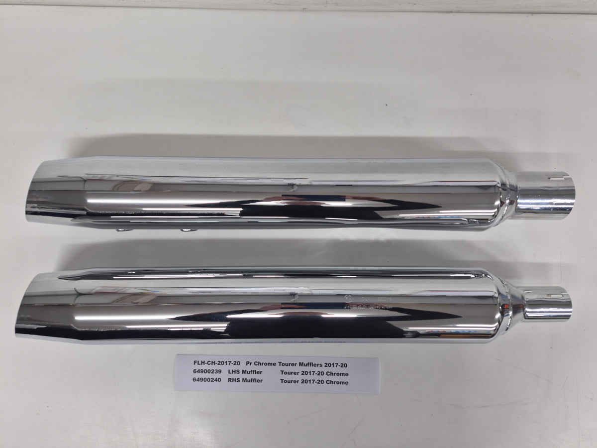 Pr Chrome Mufflers 2017-20 FLH Tourer
