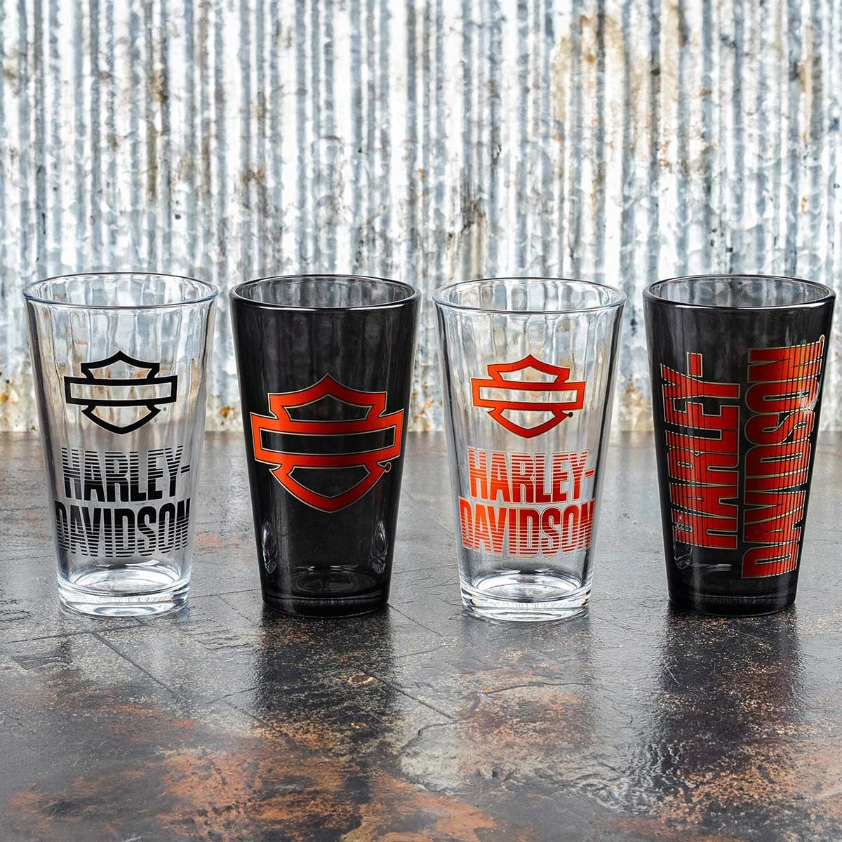 Harley-Davidson Pint Glass Set of Four