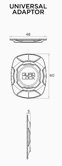 Quad Lock - Universal Adaptor (V3) 1x Alcohol Wipe/Adaptor