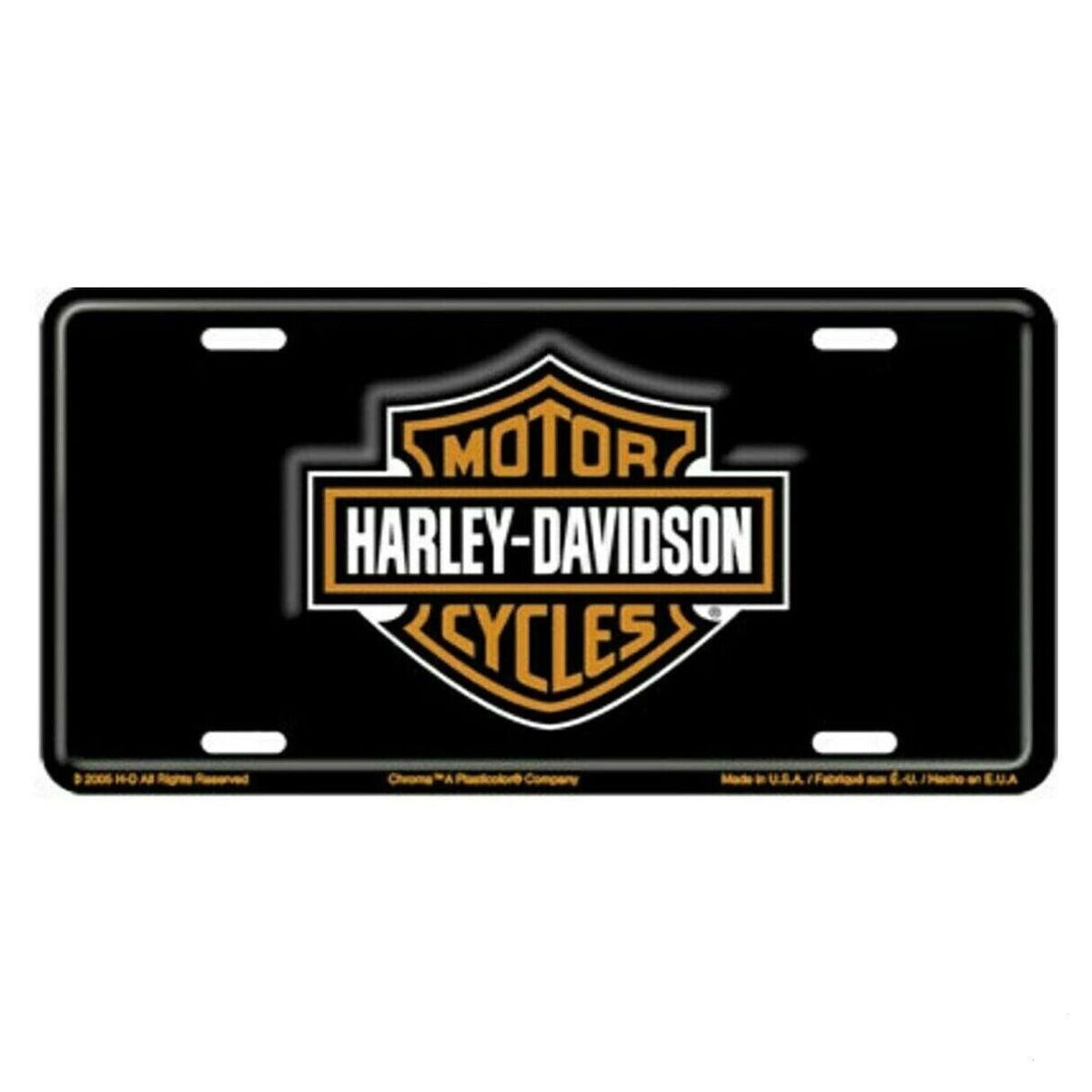 Harley-Davidson Bar & Shield Stamped Metal License Plate