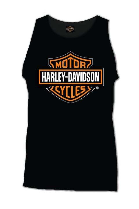 Harley-Davidson B&S Men's Dealer Tank Orange On Black