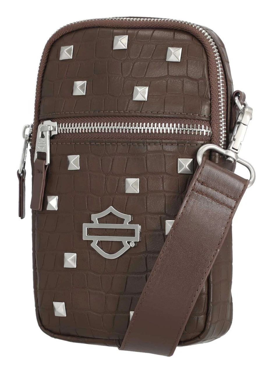 Harley-Davidson Brown Croco Crossbody