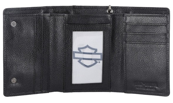 Harley-Davidson Bar & Shield Trifold Wallet W/Chain