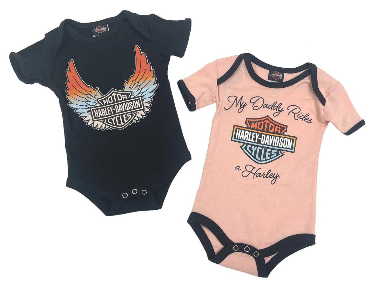 Harley-Davidson Girls My Daddy Rides 2 Pack Creeper Set