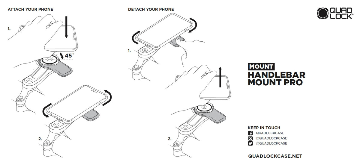 Quad Lock - Motorcycle Handle bar mount