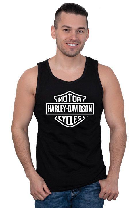 Bar & Shield Black & White Tank-Rolling Thunder Harley-Davidson