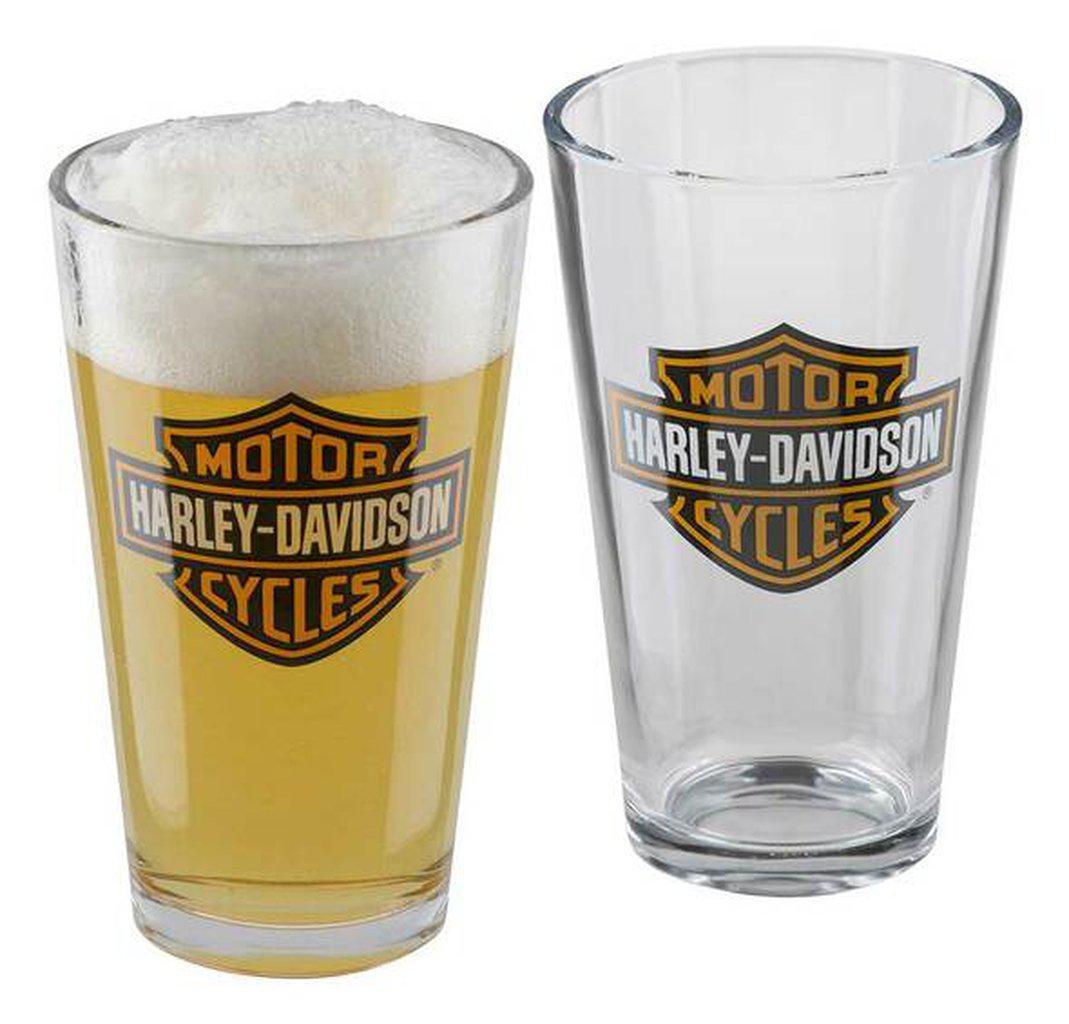 Bar & Shield Pint Glass Set-HDX98706-Rolling Thunder Harley-Davidson