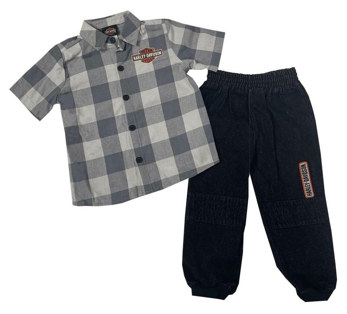 Boys Harley-Davidson Plaid Shirt & Pant Set-Rolling Thunder Harley-Davidson