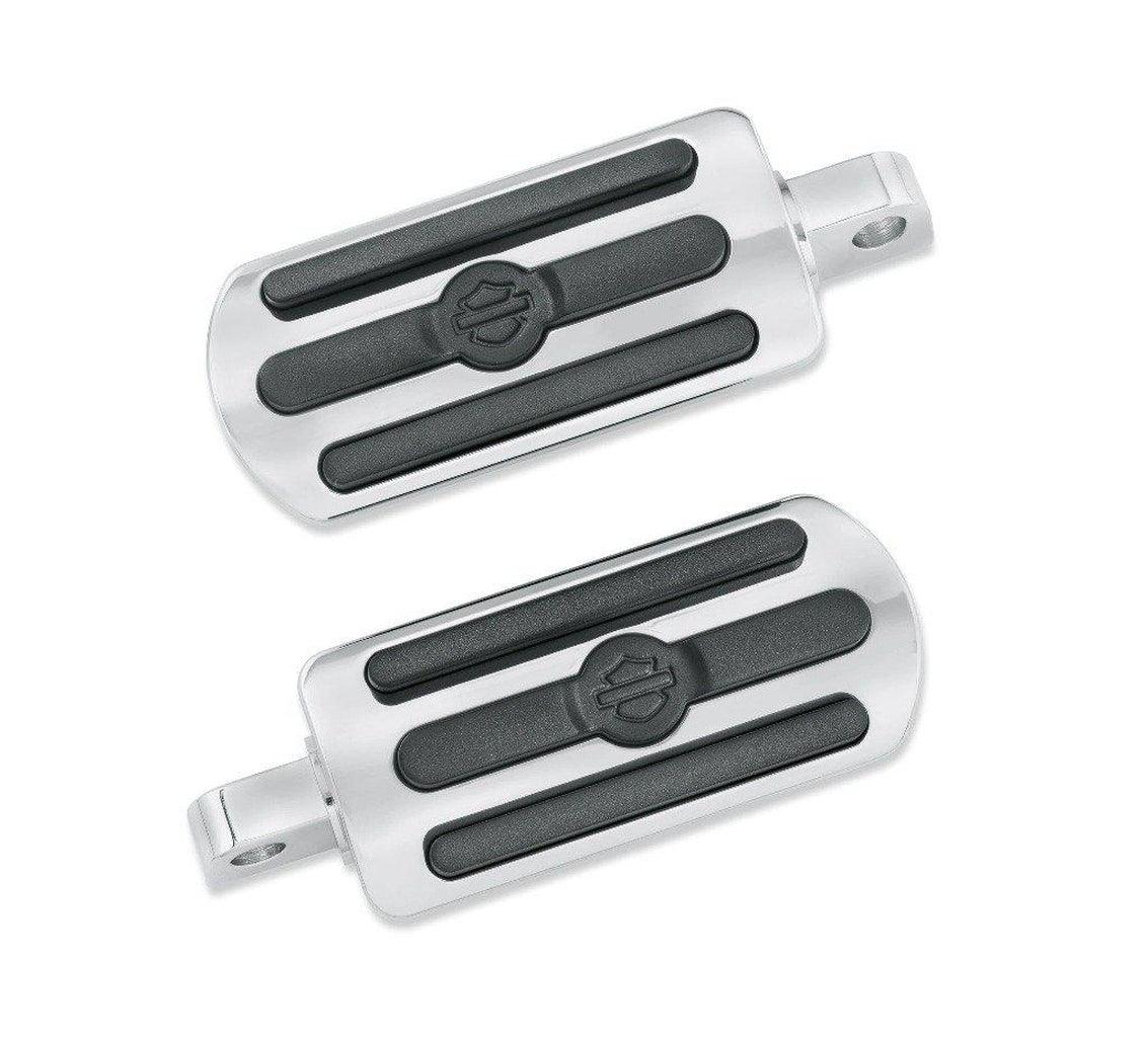 Chrome And Rubber Custom Footpegs - Universal-50130-95A-Rolling Thunder Harley-Davidson