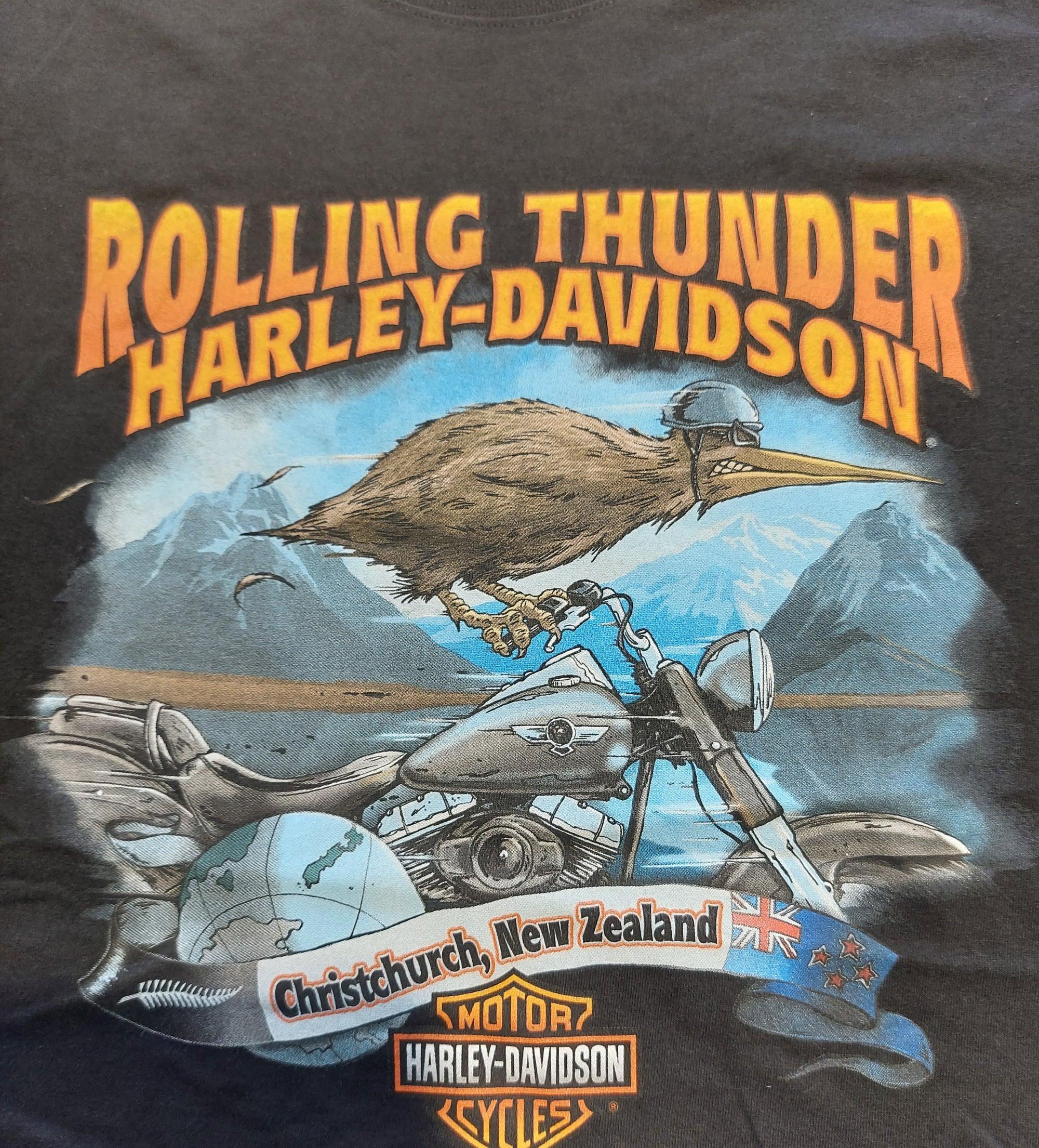 Rolling Thunder Harley-Davidson Kiwi Dealer Tee-Rolling Thunder Harley-Davidson