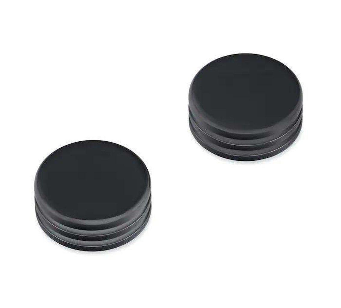 Gloss Black Upper Fork Nut Covers-45500515-Rolling Thunder Harley-Davidson