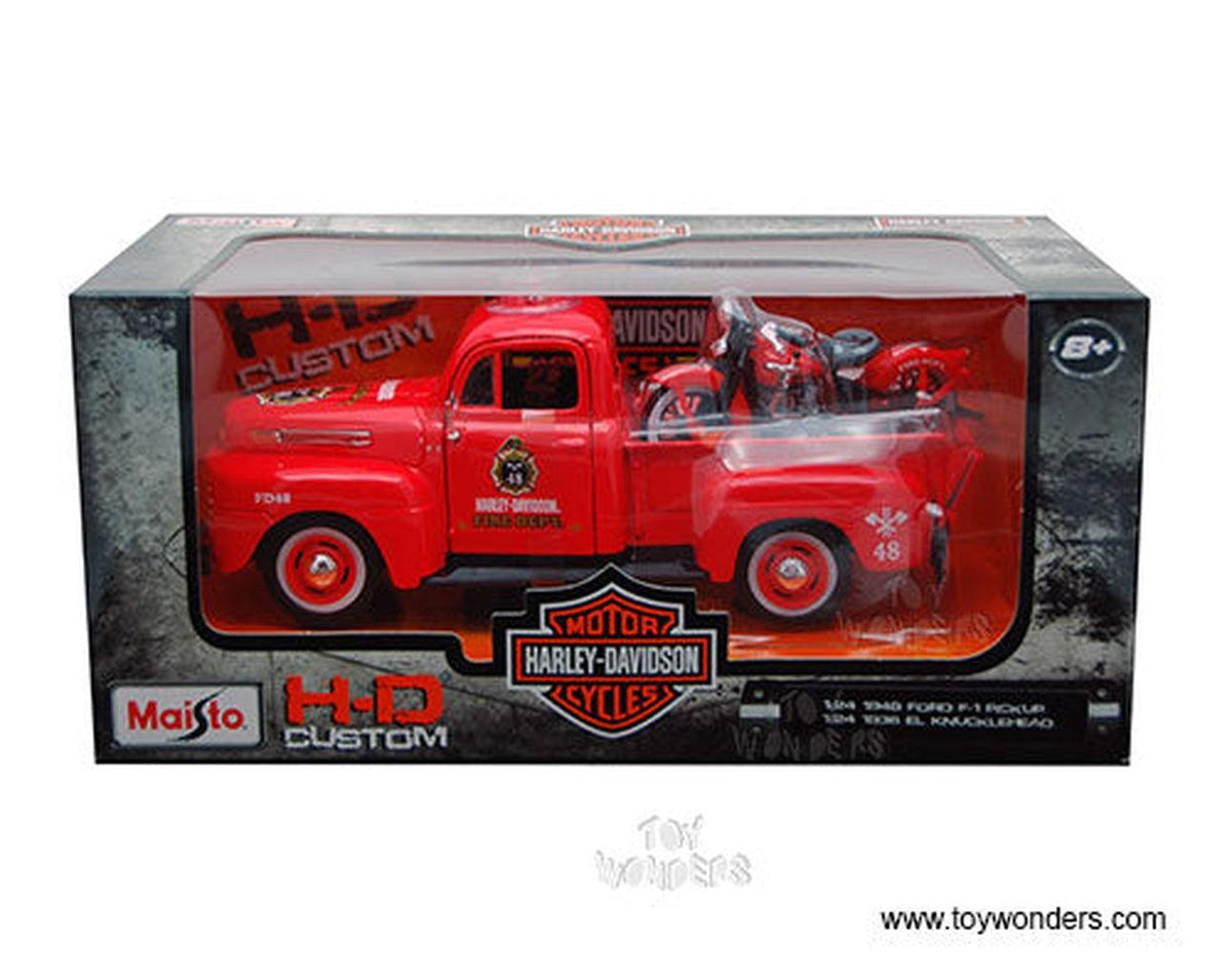 Harley-Davidson 1948 Ford F-1 Pickup & 1:24 1936 Knucklehead-FH32191-Rolling Thunder Harley-Davidson