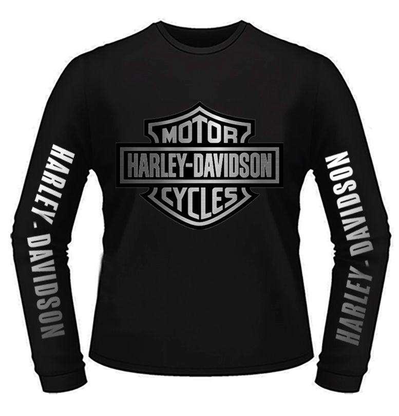 Harley-Davidson Men'S Silver Bar & Shield Long Sleeve Tee-Rolling Thunder Harley-Davidson